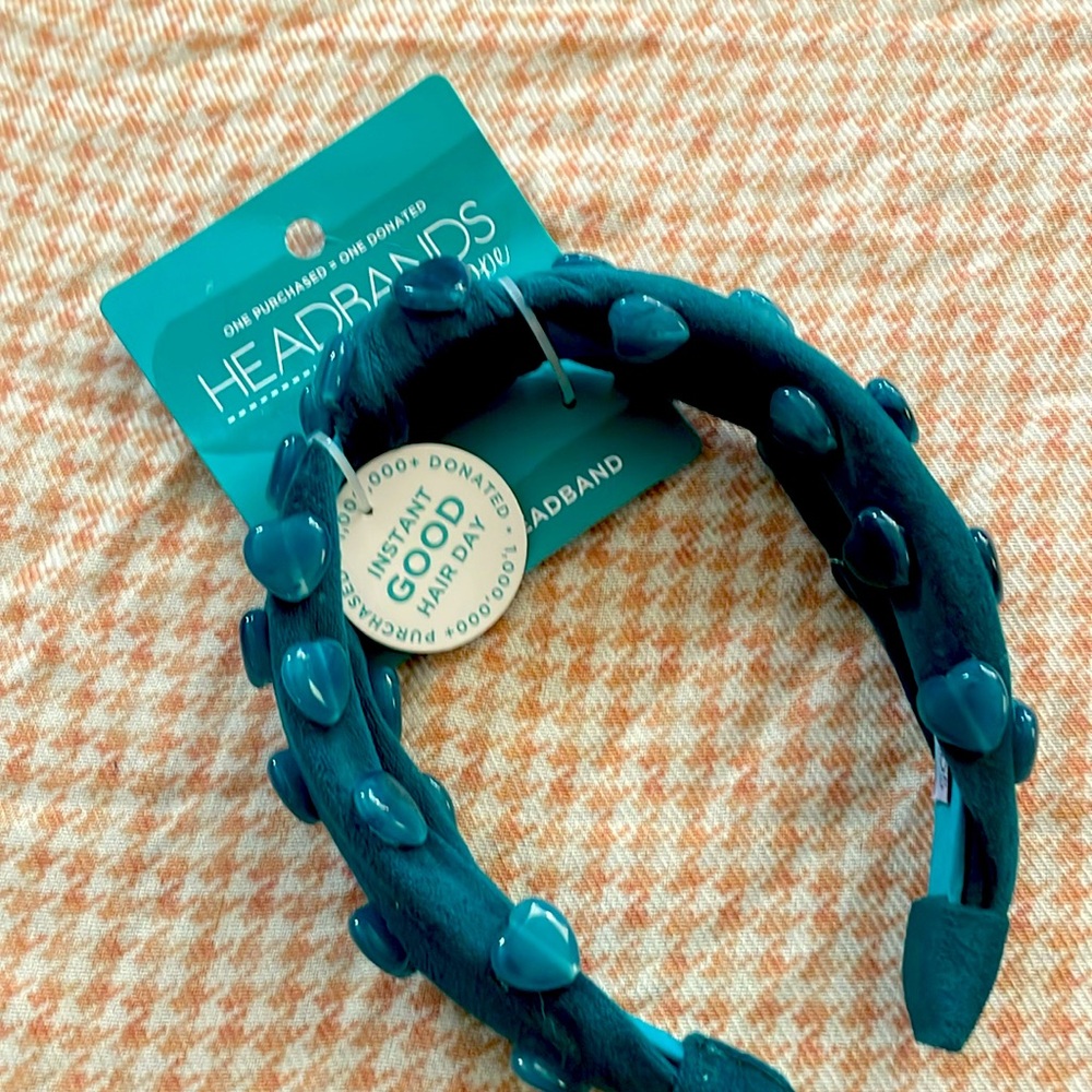 NWT teal heart headband